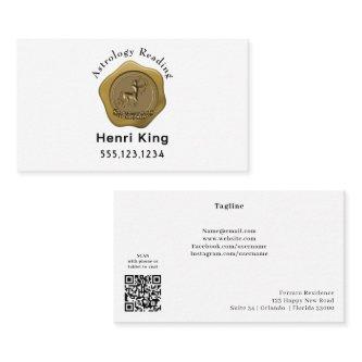 Gold Sagittarius Seal Coin & QR Code Astrology