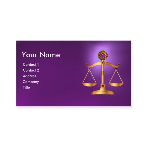 GOLD SCALES OF LAW,ATTORNEY PURPLE GEM MONOGRAM