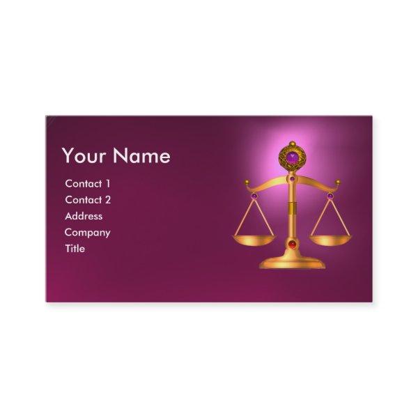 GOLD SCALES OF LAW WITH GEM STONES MONOGRAM Pink