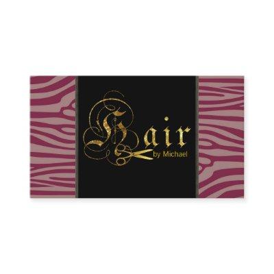 Gold Scissors Script Hair Stylist Modern Zebra #10