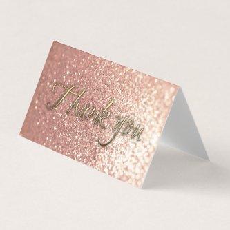 Gold script calligraphy Thank you glittery