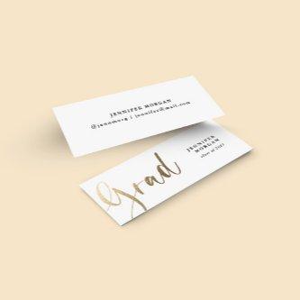 Gold Script Graduation Name Card