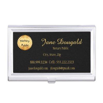 Gold Seal with Black Classic Notary   Case