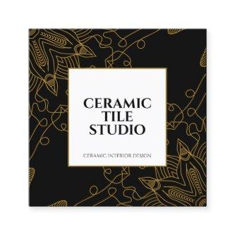 Gold Seamless Mosaic mandala Square