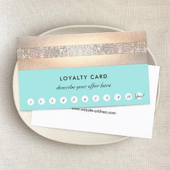 Gold Sequins Turquoise Loyalty 10 Punch Spa Salon