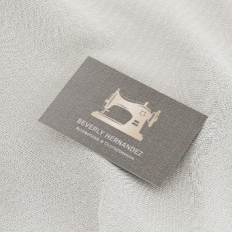 Gold Sewing Machine Seamstress Gray Linen