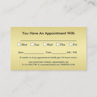 Gold Shiny Dog Paw on black Pet Grooming Service  Appointment Card