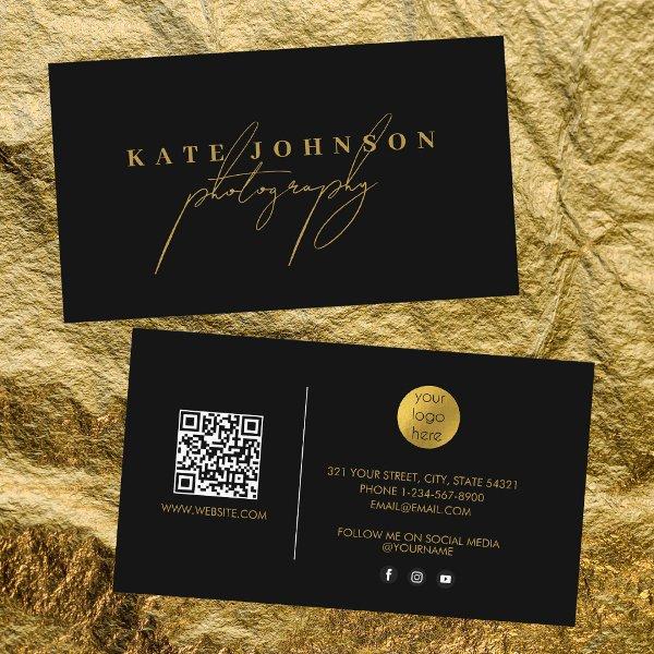 Gold Signature Script QR Code Social Media
