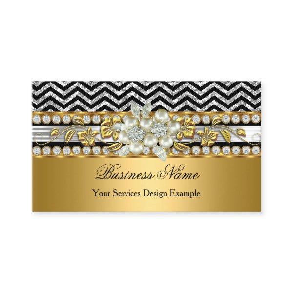 Gold Silver Black Chevron Diamond Pearl Floral