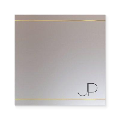 Gold Silver Look Monogram Modern Elegant Template Square
