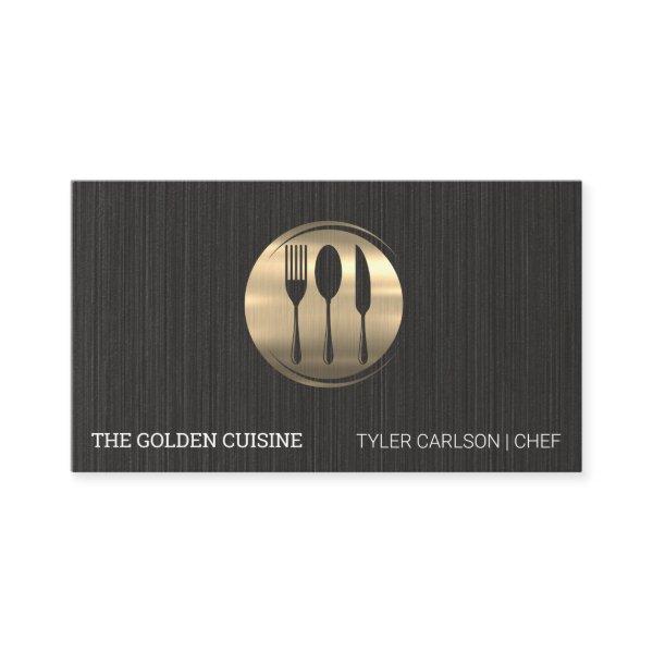 Gold Silverware Restaurant | Black Texture