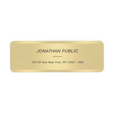 Gold Simple Template Modern Cursive Italic Text Label