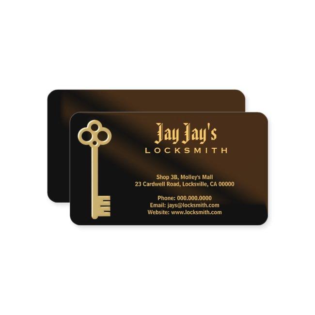 Gold Skeleton Key Brown Locksmith