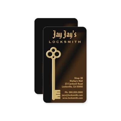 Gold Skeleton Key Vertical Locksmith