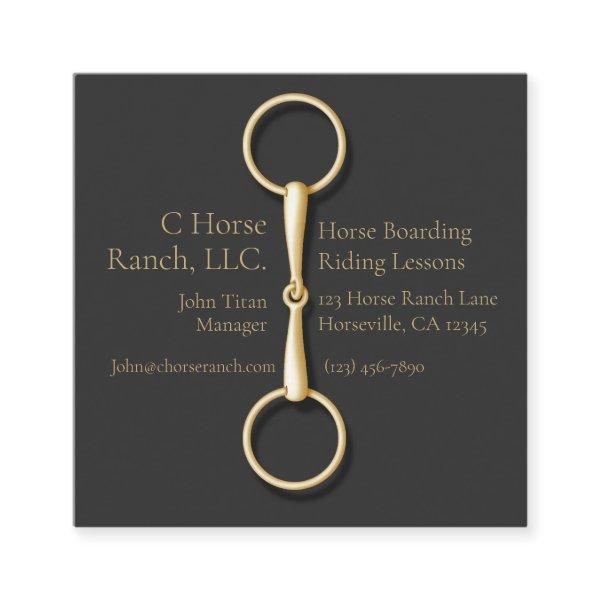 Gold Snaffle Bit on Black Equestrian Industry Square