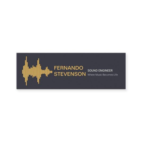 Gold Sound Wave Stylish Name Setting Mini