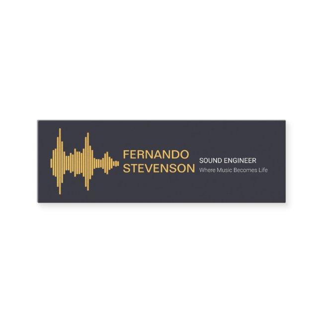 Gold Sound Wave Stylish Name Setting Mini