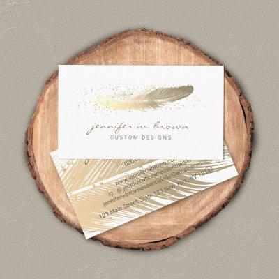 Gold Sparkle Glitter Feather Design for Events and