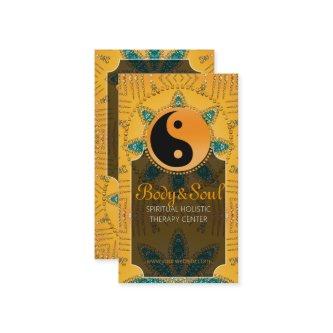 Gold Sparkle Teal Orange YinYang