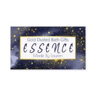 Gold Sparkles On Blue Handmade Bath Bomb Soak Soap