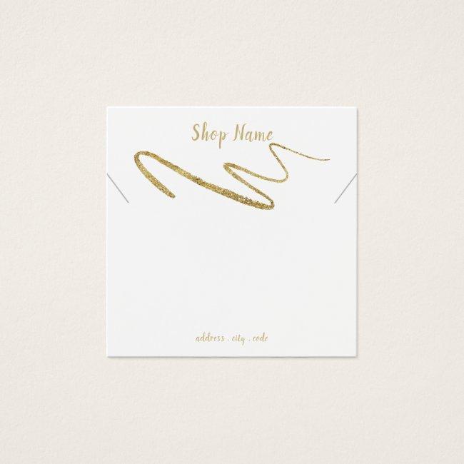 Gold sparkly squiggle, necklace display card
