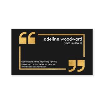 Gold Speech Box Quotation Mark Reporter Journalist