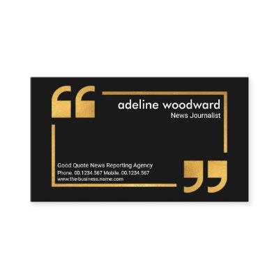 Gold Speech Box Quotation Mark Reporter Journalist
