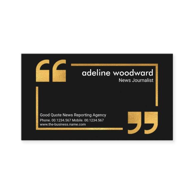 Gold Speech Box Quotation Mark Reporter Journalist