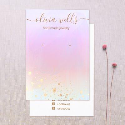 Gold Splatter Rainbow Watercolor Earring Display