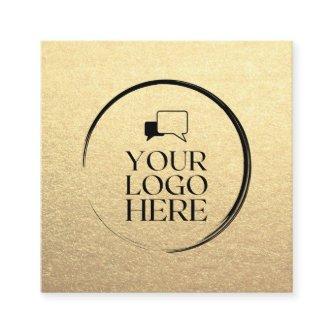Gold Square add your logo custom chic metallic  Square