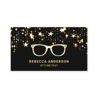 Gold Star Confetti Black Gold Eye Glasses Optician