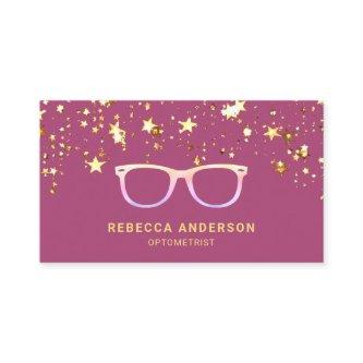 Gold Stars Confetti Pink Eye Glasses Optician