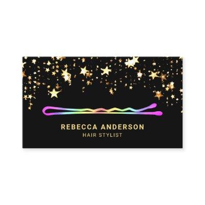 Gold Stars Confetti Rainbow Hair pin Hair Stylist