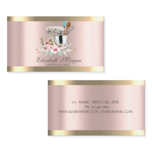 Gold Stripe Floral Mixer Rose Gold Bakery