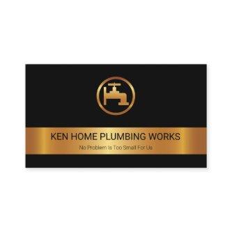 Gold Stripe Gold Faucet Logo Plumbing Plumber