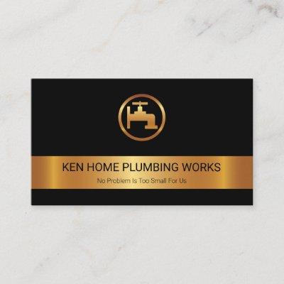 Gold Stripe Gold Faucet Logo Plumbing Plumber