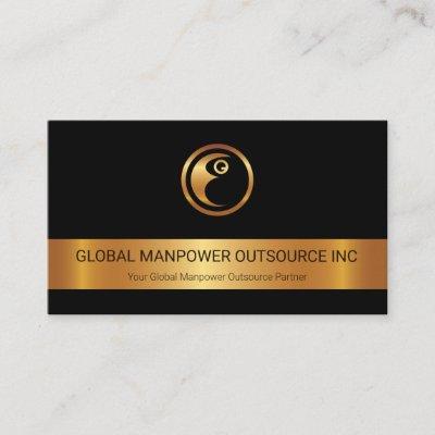 Gold Stripe Gold Manpower Logo Recruitment