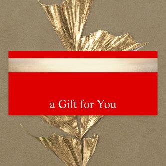 Gold Stripe Red Gift Certificate Holiday Thank You Card