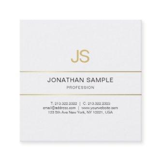 Gold Striped Elegant Monogrammed Design Trendy Square