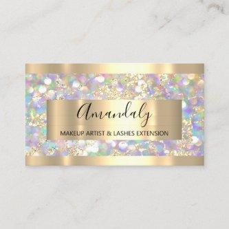 Gold Strokes Marble Beauty Shop Holographic