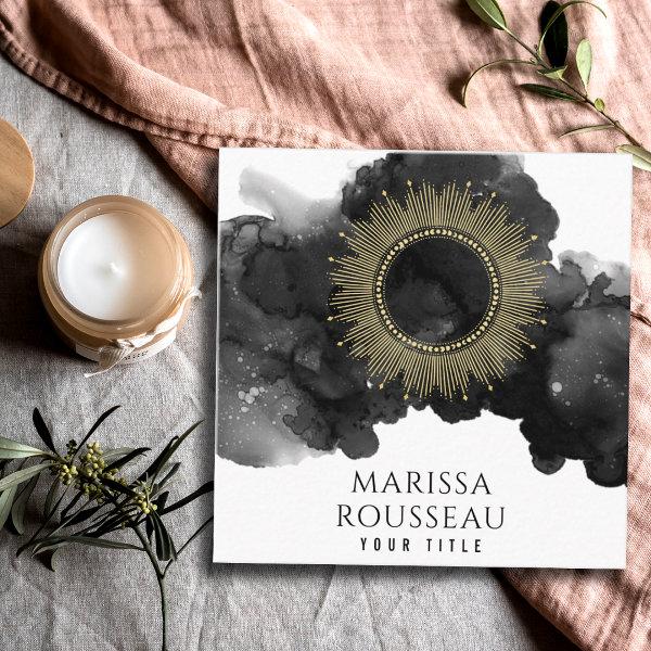 Gold Sun Celestial Moon Phases Square