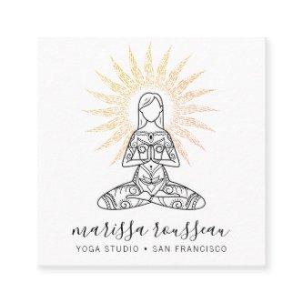 Gold sun Rays Lotus Pose Yoga Instructor  Square