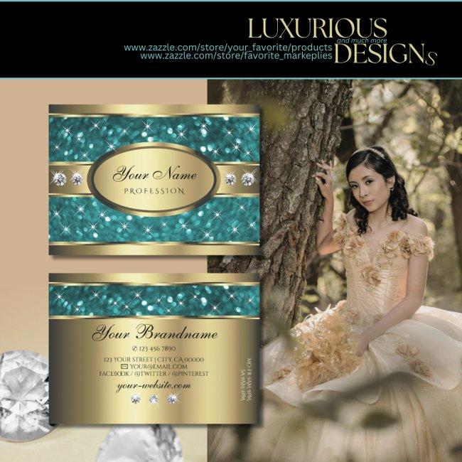 Gold Teal Glitter Luminous Stars Diamonds Quality