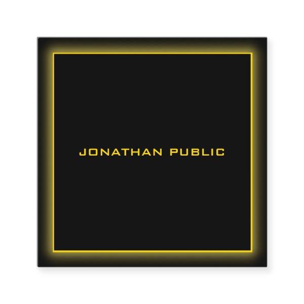 Gold Text Elegant Black Professional Template Square