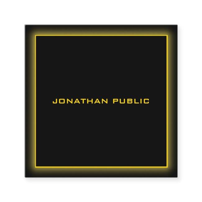 Gold Text Elegant Black Professional Template Square