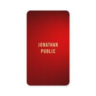 Gold Text Template Professional Elegant Red Damask