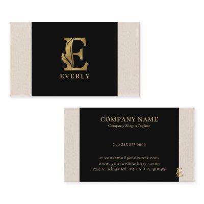 Gold tones letter E floral decorative