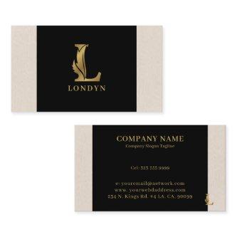 Gold tones letter L floral decorative