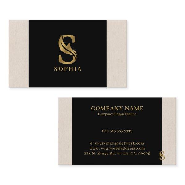 Gold tones letter S floral decorative