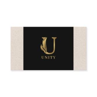 Gold tones letter U floral decorative
